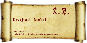 Krajcsi Noémi névjegykártya